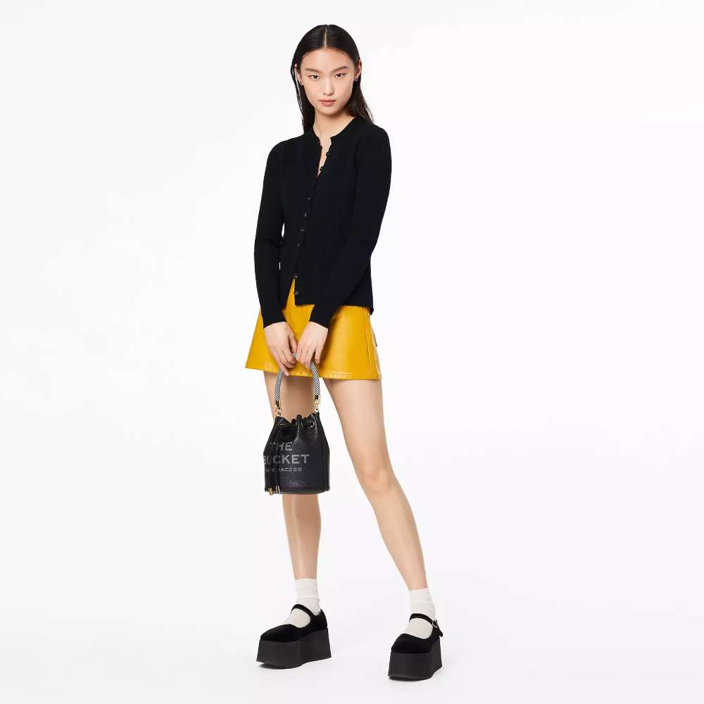 СУМКА -МЕШОК MARC JACOBS THE LEATHER BUCKET BAG BLACK