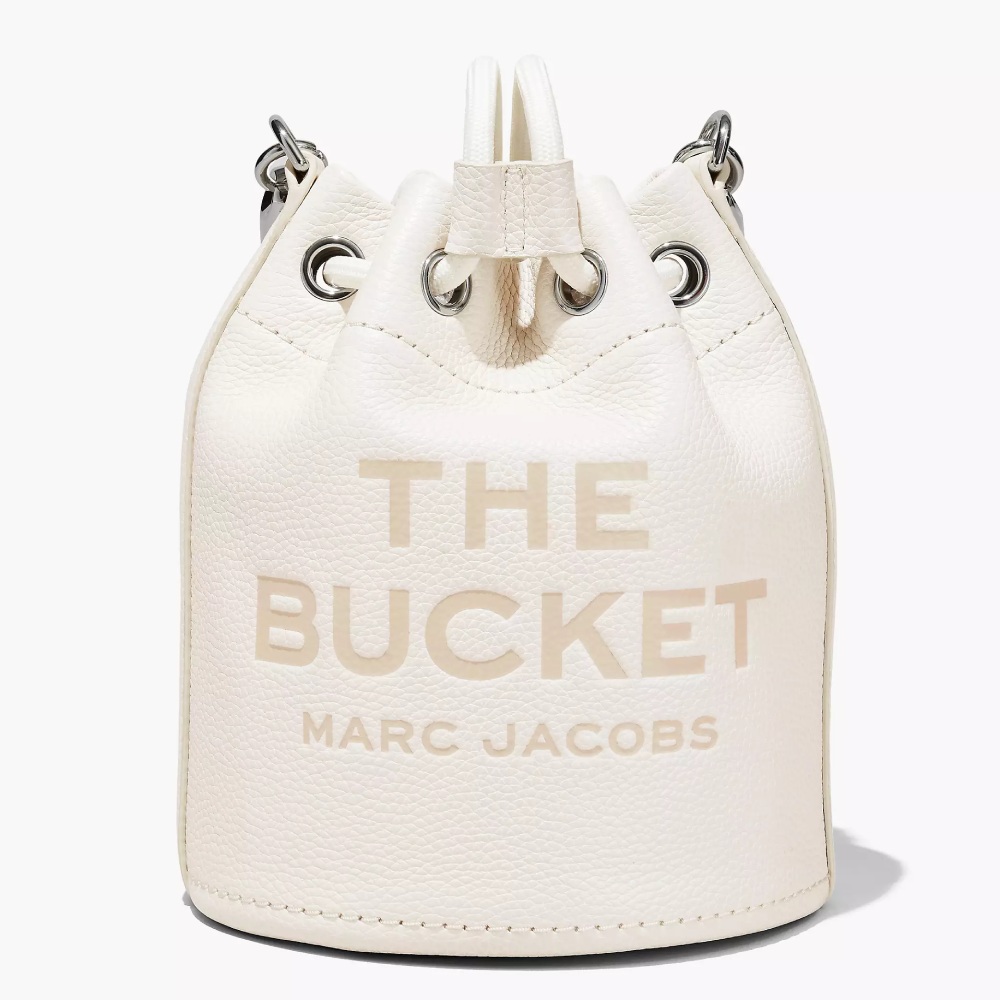 СУМКА -МЕШОК MARC JACOBS THE LEATHER MINI BUCKET BAG COTTON SILVER