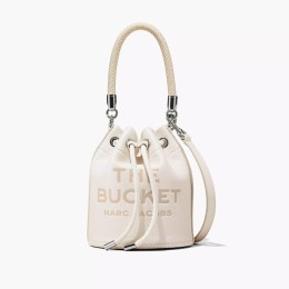 СУМКА -МЕШОК MARC JACOBS THE LEATHER MINI BUCKET BAG COTTON SILVER