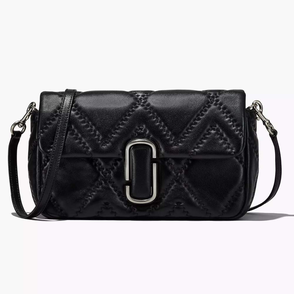 СУМКА THE QUILTED LEATHER J MARC LARGE SHOULDER BAG BLACK