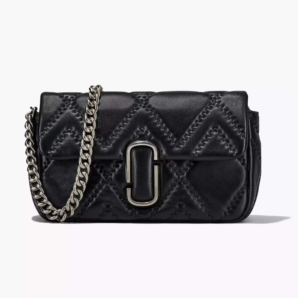 СУМКА THE QUILTED LEATHER J MARC LARGE SHOULDER BAG BLACK