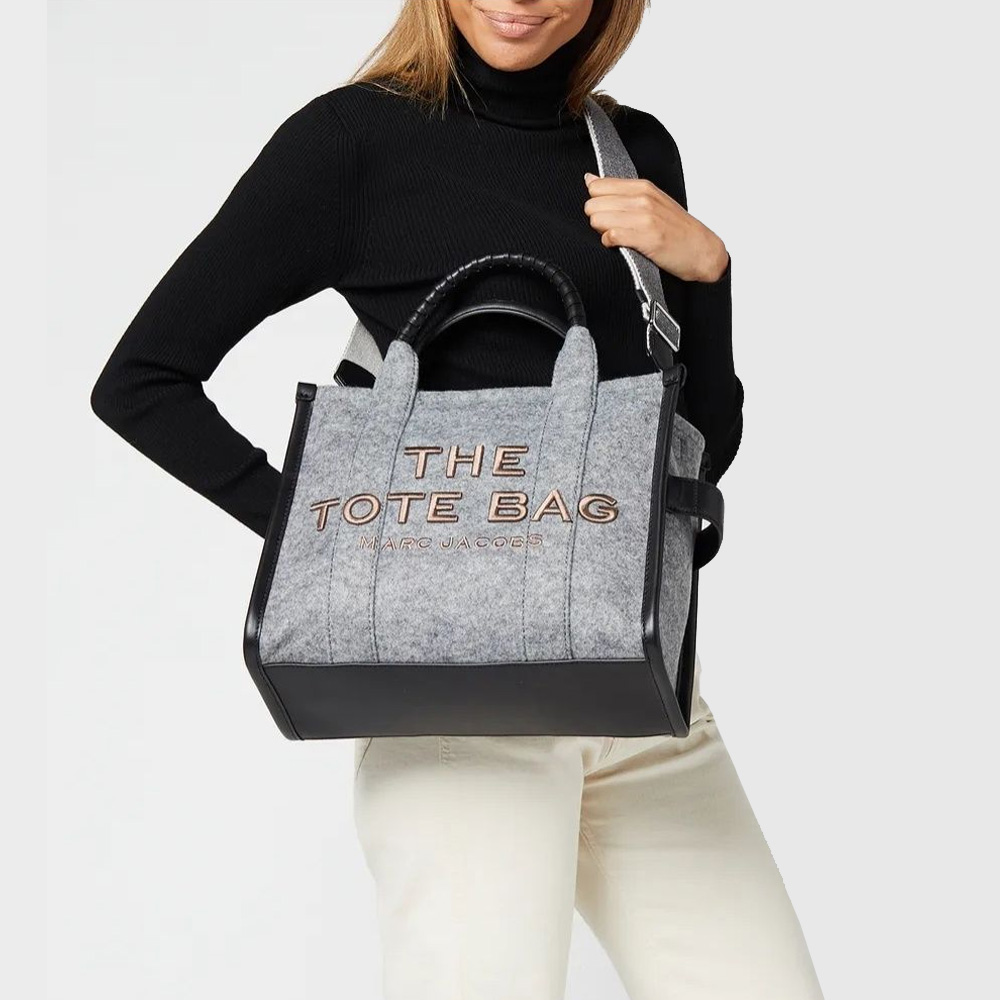 СУМКА MARC JACOBS THE FELT FLANNEL MEDIUM TOTE BAG HEATHER GREY