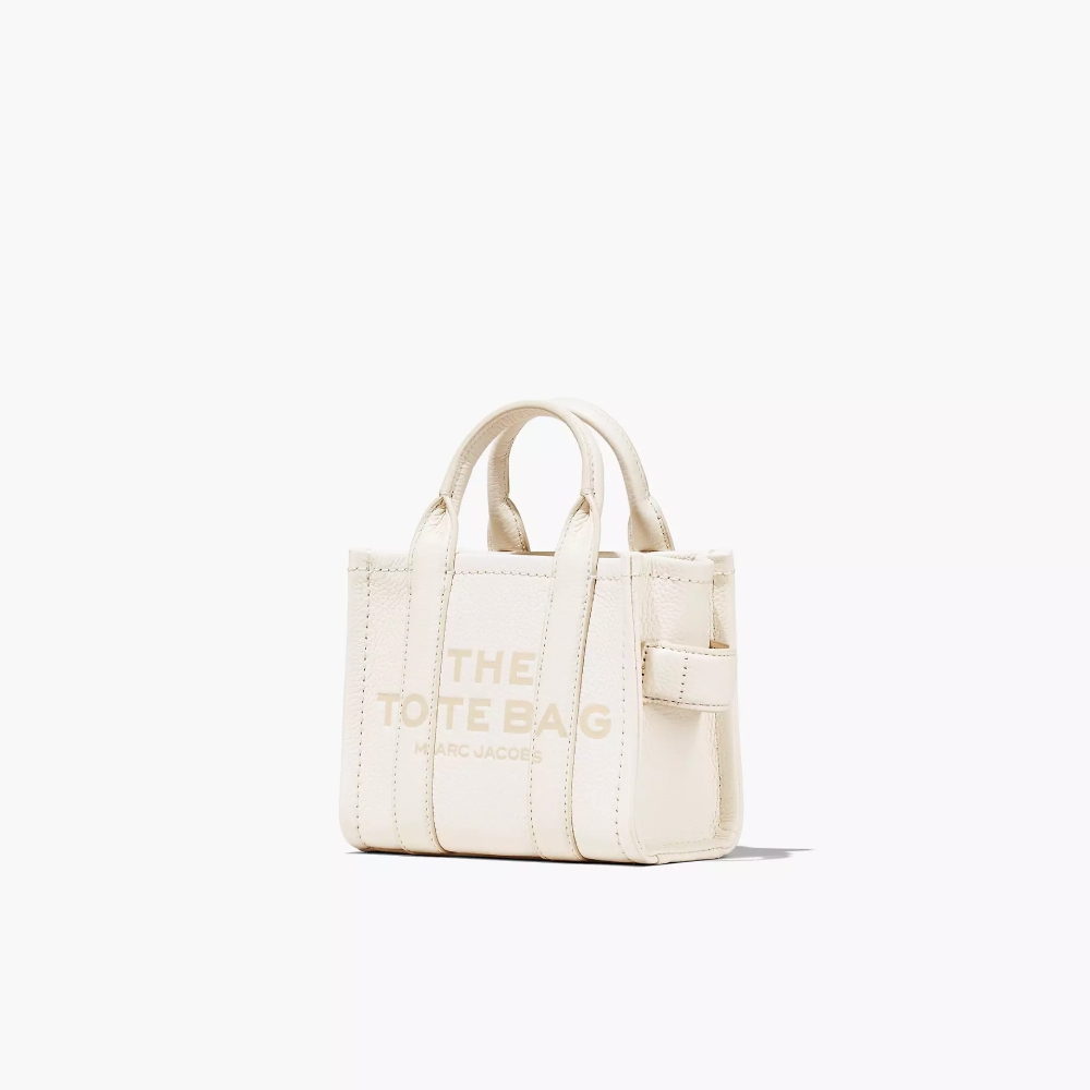 СУМКА MARC JACOBS THE LEATHER MINI TOTE BAG COTTON/SILVER