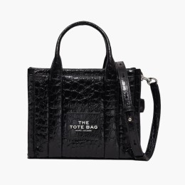 СУМКА MARC JACOBS THE MEDIUM CROC-EMBOSSED TOTE BAG BLACK