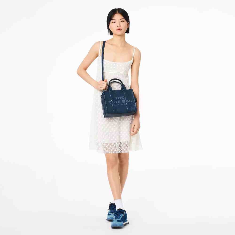 СУМКА MARC JACOBS THE LEATHER SMALL TOTE BAG BLUE SEA