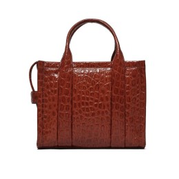 СУМКА MARC JACOBS THE SMALL CROC-EMBOSSED TOTE BAG SPICE BROWN