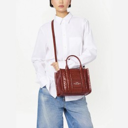 СУМКА MARC JACOBS THE SMALL CROC-EMBOSSED TOTE BAG SPICE BROWN