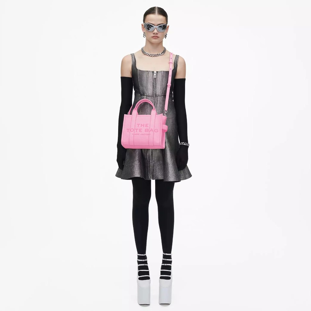 СУМКА MARC JACOBS THE LEATHER SMALL TOTE BAG CANDY PINK