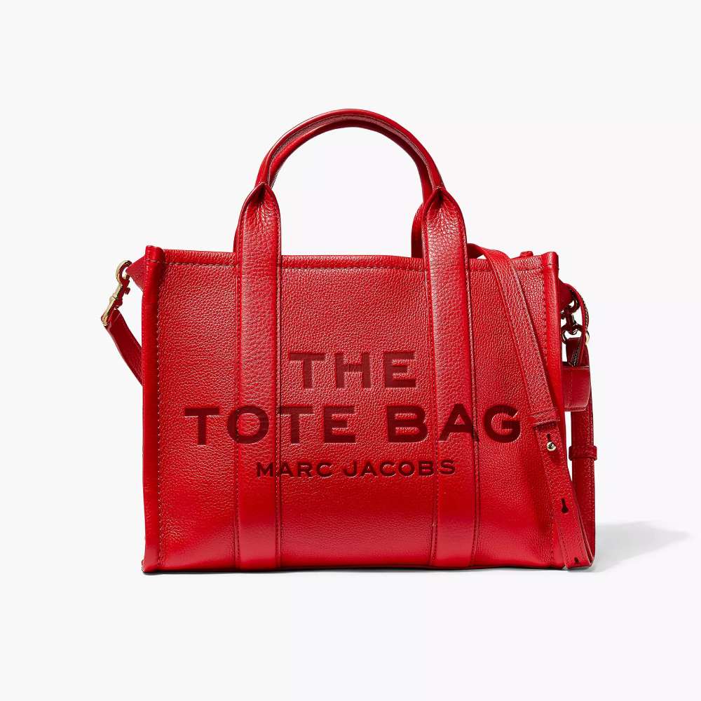 СУМКА MARC JACOBS THE LEATHER MEDIUM TOTE BAG TRUE RED