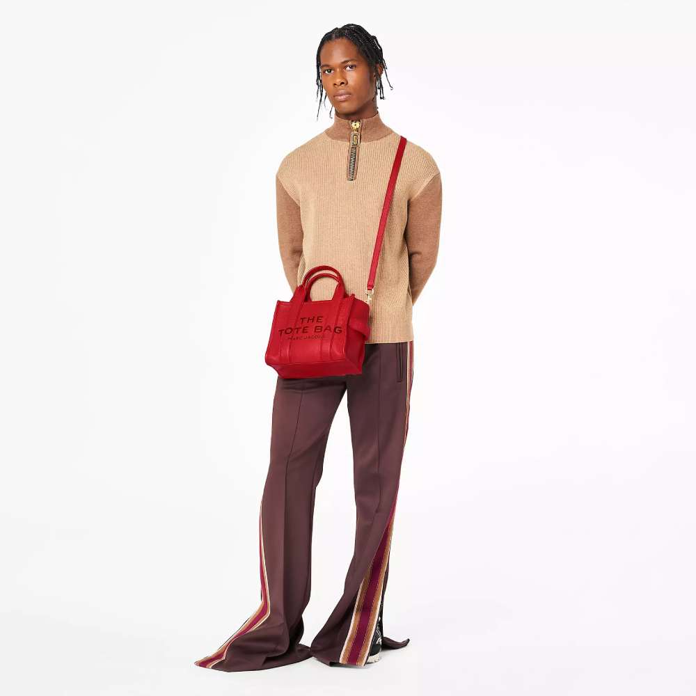 СУМКА MARC JACOBS THE LEATHER SMALL TOTE BAG TRUE RED